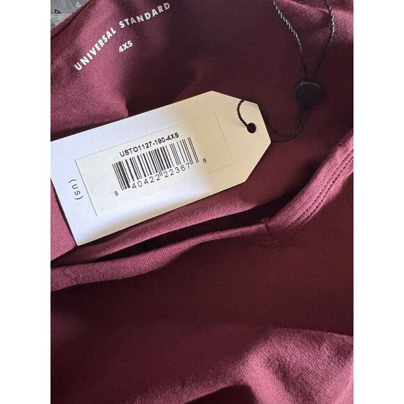 Universal Standard Square Neck Tank Top 4XS 00 0 Black Cherry Red NWT Shirt - Picture 5 of 5